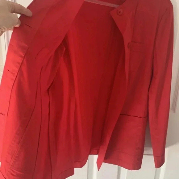 J Jill Bright Berry Pink Button Front Jacket - Picture 6 of 8